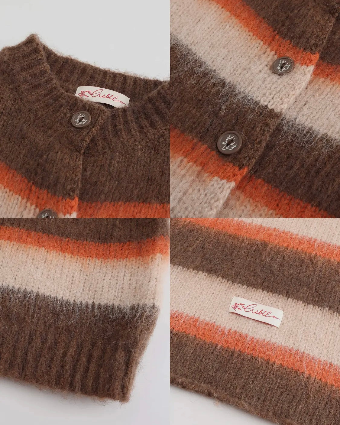 Coffe Cardigan with Scarf