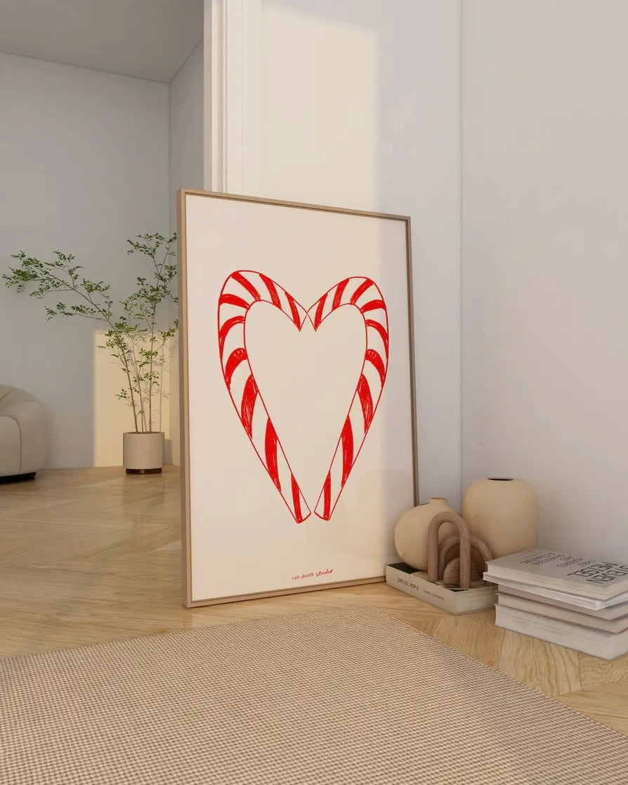 Candy Cane Heart Poster