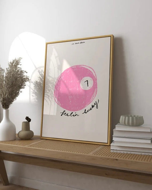 Póster Feelin' Lucky Pink 7 Ball