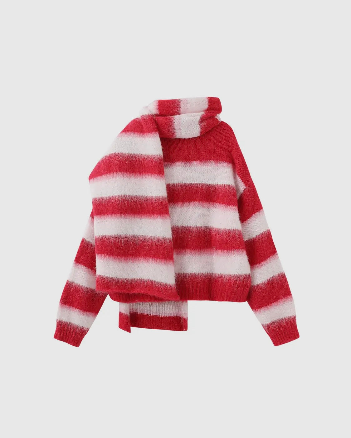 Cardigan Red With Scarf
